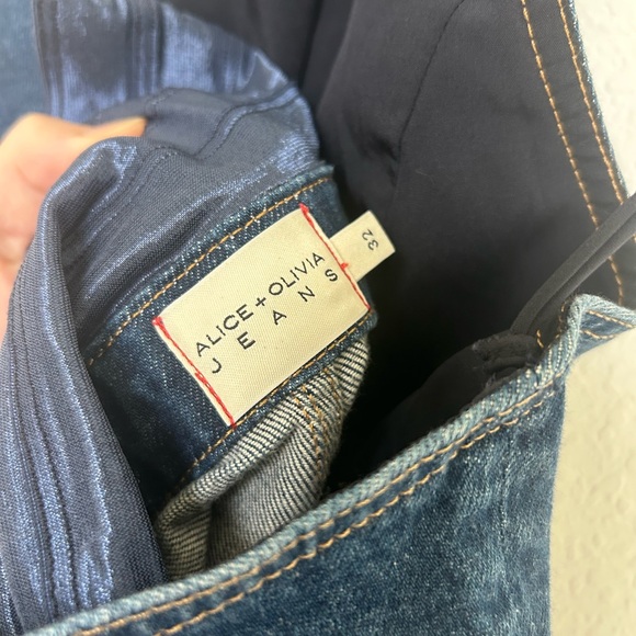 Alice + Olivia Denim Front Zip Halter Neck Jumpsuit - Picture 6 of 11